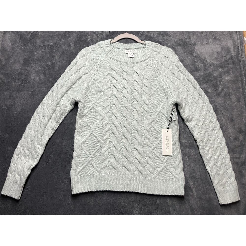 Rachel Zoe LA NY Sweater Woman’s S Mint Green Cable Knit Old Money NWT